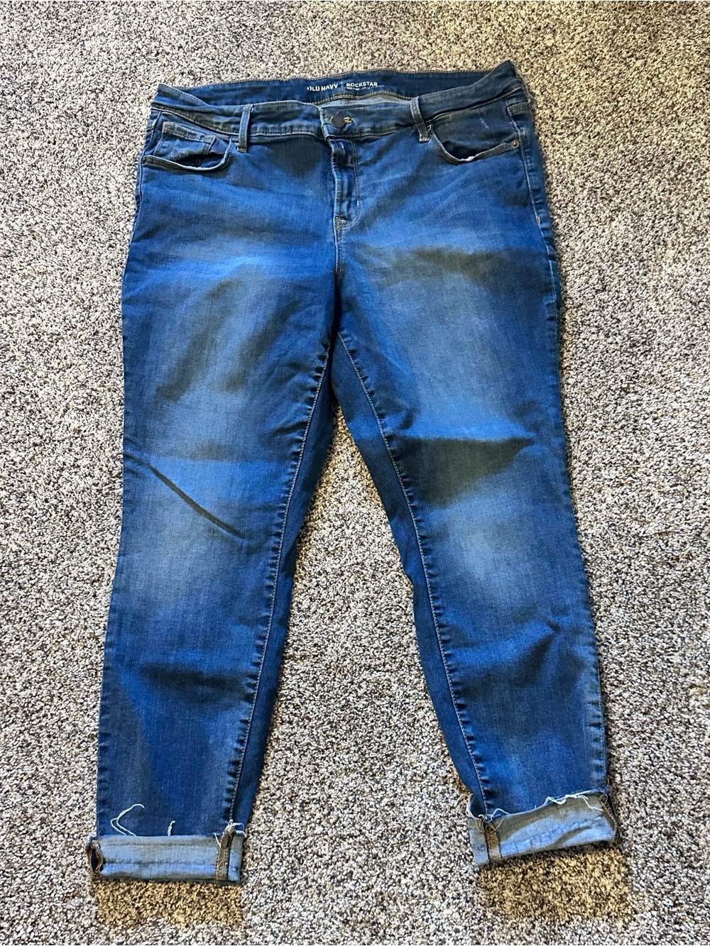 Old Navy Rockstar Mid-Rise Dark Blue Cropped Ankle Jeans